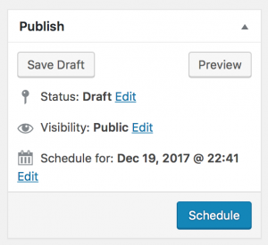 Scheduling a post