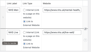 Reorder Additional Links
