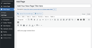 Add Web Page Content